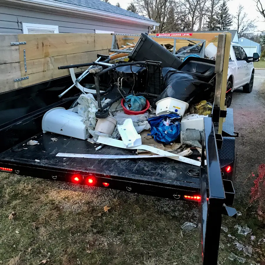 Roll-off dumpster delivered to a residential driveway in Bloomington
